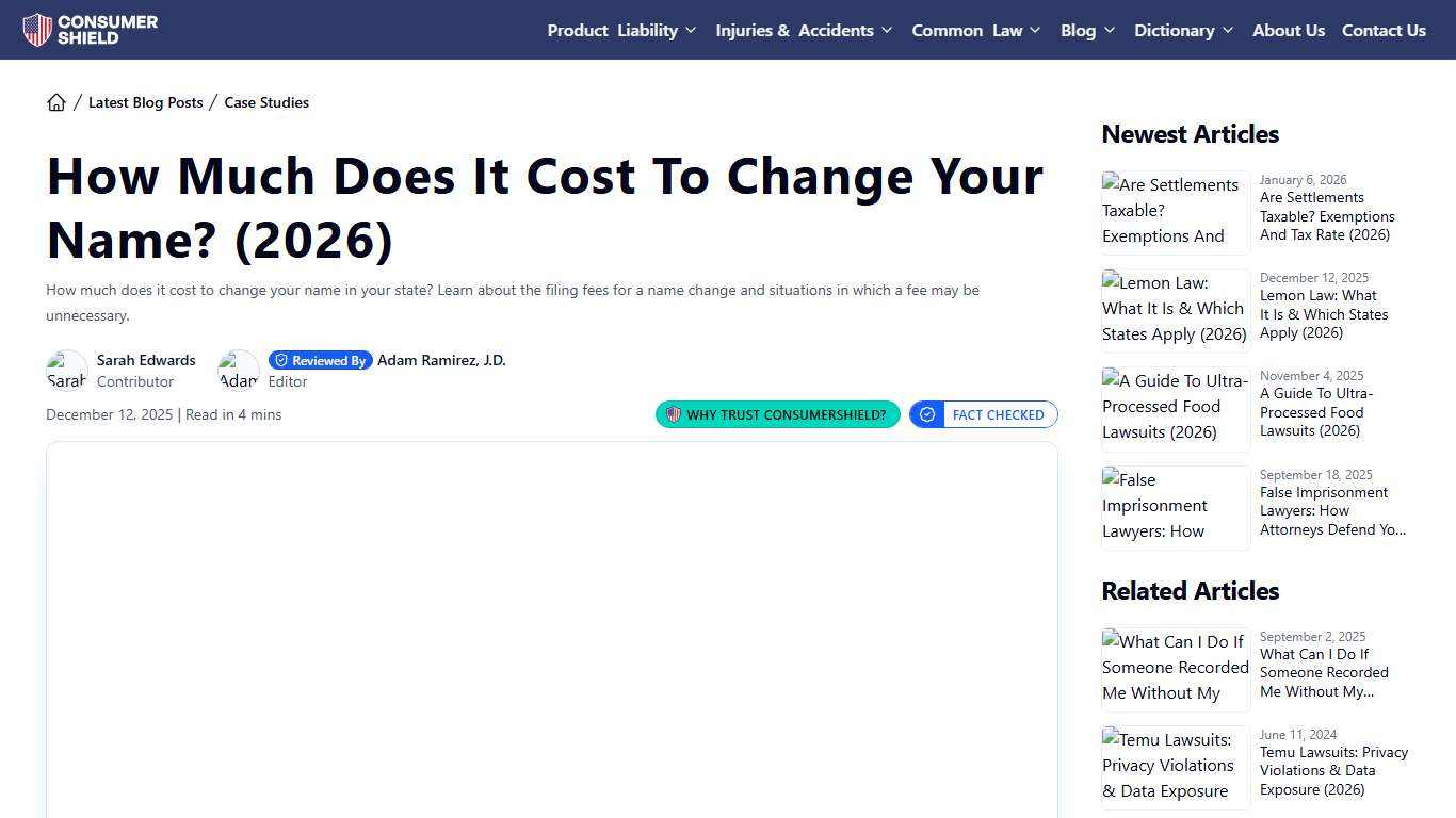 How Much Does It Cost To Change Your Name? (2026)